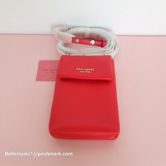 KATE SPADE Bradley North/South Pebbled Leather Phone Crossbody- Heirloom T.  🎈⭐ - Picture 4 of 16